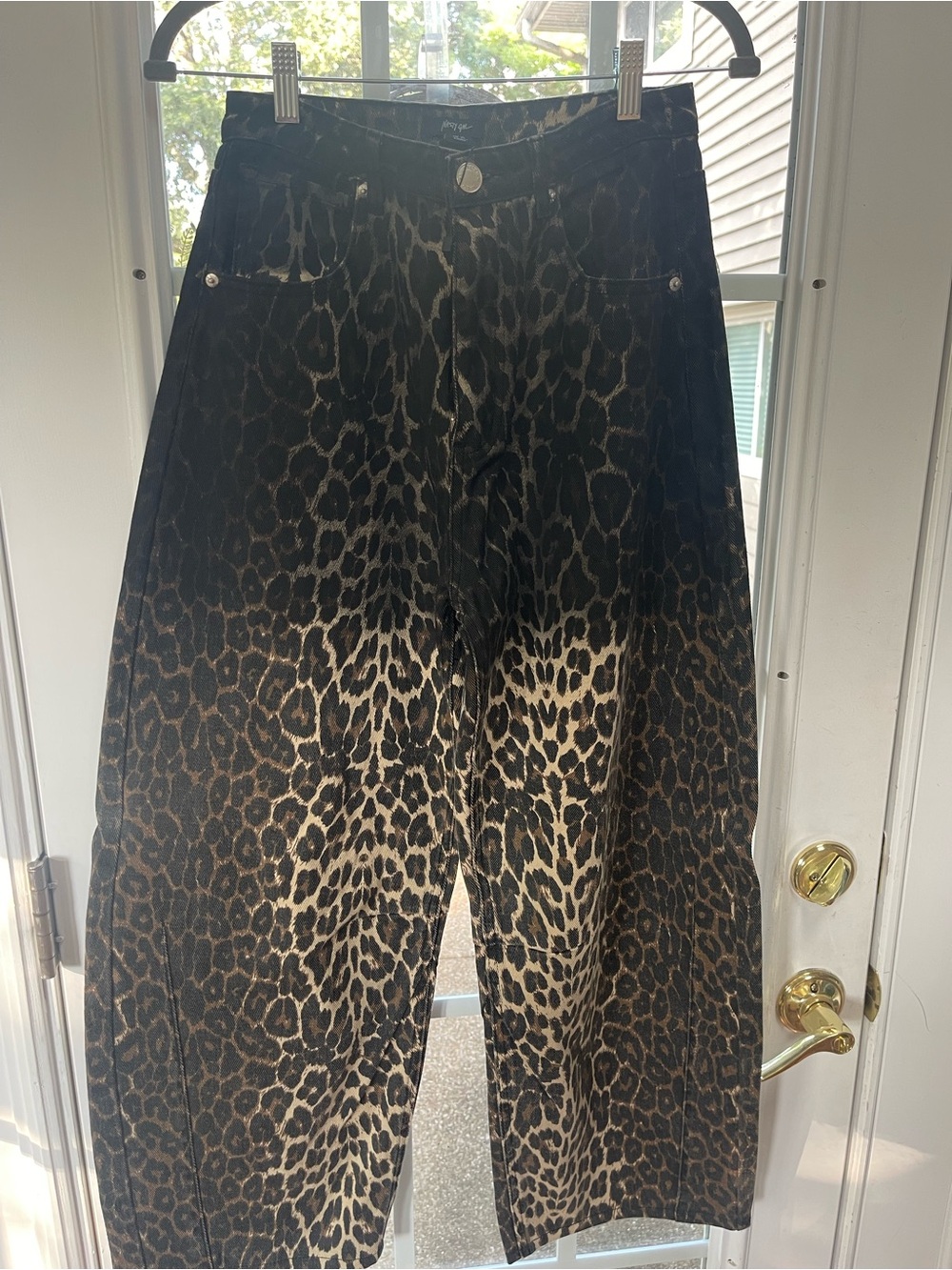 Nasty Gal Brown and Black Leopard Print Jeans